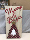 "MERRY & BRIGHT" HANGING WOOD SIGN