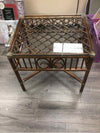 GLASS TOP RATTAN END TABLE
