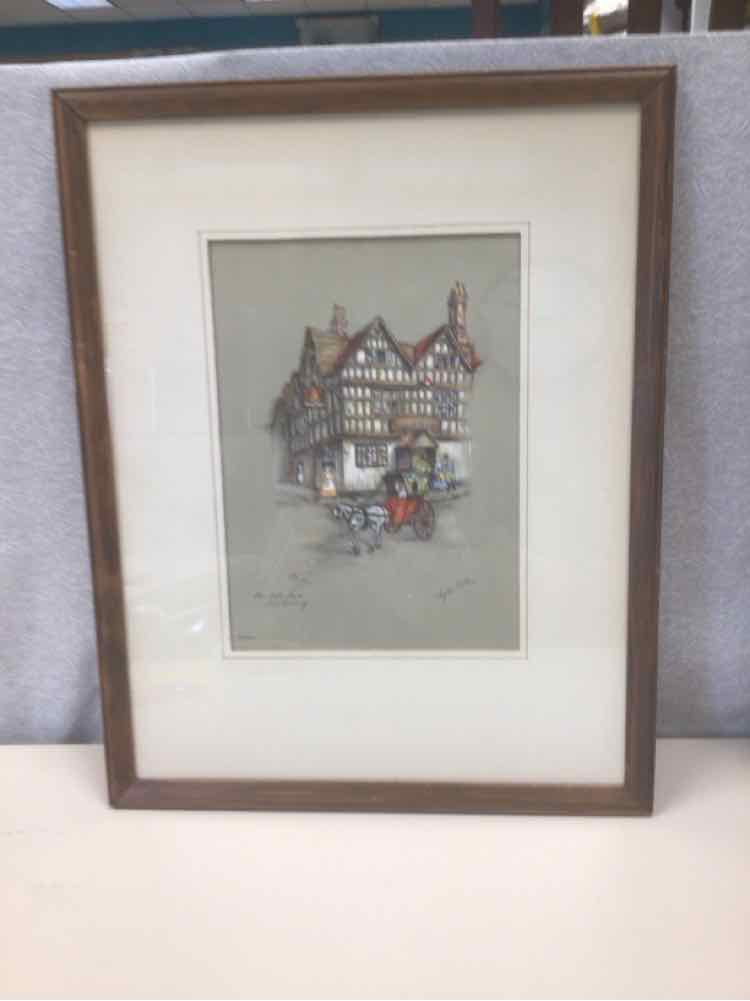 WOOD FRAME VINTAGE TOWN ART