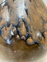 TALL BROWN CERAMIC VASE