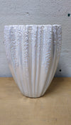 WHITE WAVY VASE