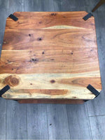 UNFINSHED WOOD 2 TIER END TABLE