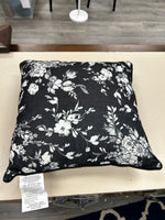 BLACK WHITE FLORAL PILLOW