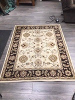IVORY/BROWN ORIENTAL DESIGN RUG