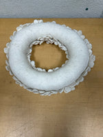 WHITE FABRIC WINTER WREATH
