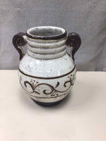 BROWN/WHITE DIST. VASE