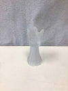 FROSTED GLASS ANGEL CANDLE HOLDER