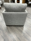 GREY FABRIC SWIVEL ARMCHAIR