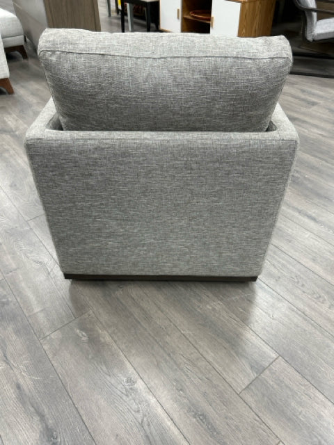 GREY FABRIC SWIVEL ARMCHAIR