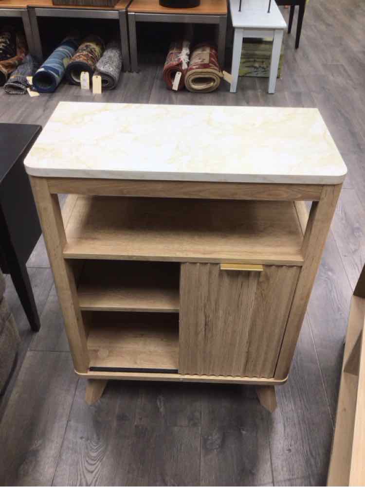 LIGHT BROWN FLOOR CABINET WITH SLIDING DOOR