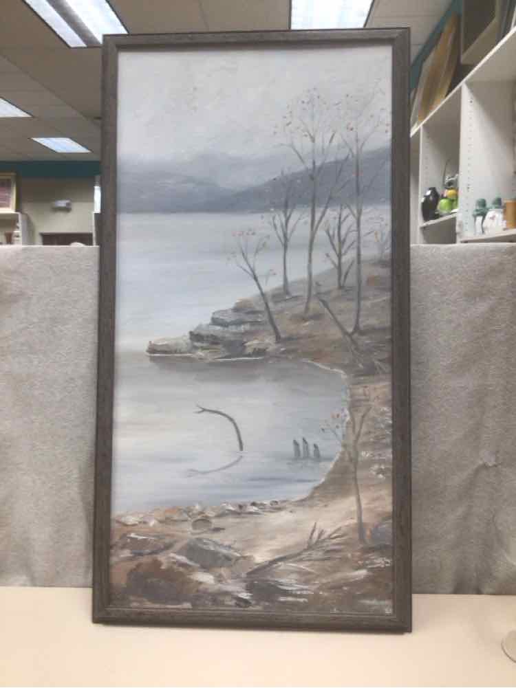 TREES BY WATER WATER COLOR