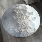 2 PIECE STONE/METAL END TABLE