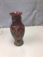 HAND PAINTED ANIMALS CERAMIC VASE