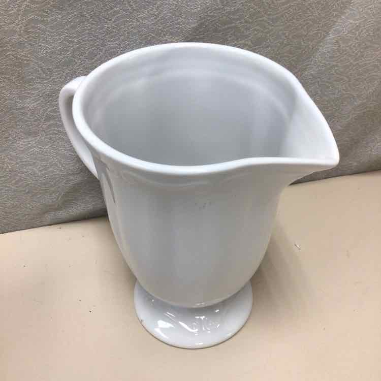 WHITE CERAMIC PITCHER