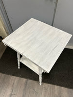 WHITE 2 TIER SIDE TABLE