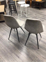 GREY SIDE CHAIRS WITH METAL LEGS