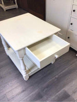 LARGE CREAM NIGHTSTAND WITH DRAWER