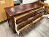 CHERRY 7 DRAWER DOUBLE DRESSER W/MIRROR