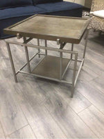 GRAY RUSTIC END TABLE