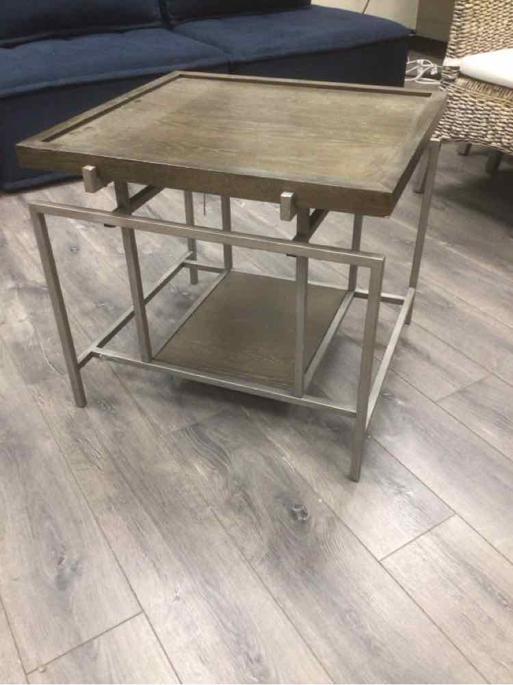 GRAY RUSTIC END TABLE