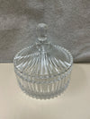 2 PC GLASS LIDDED CANDY DISH