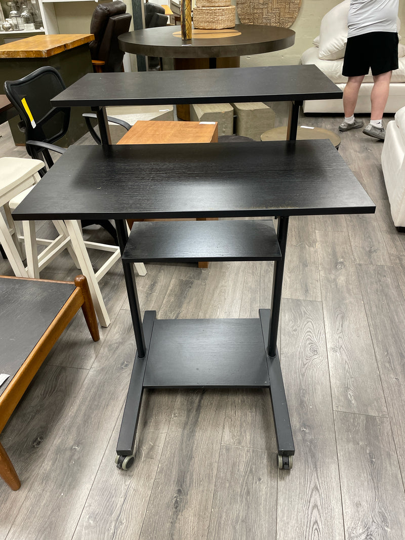 BLACK STANDING DESK ON WHEELS