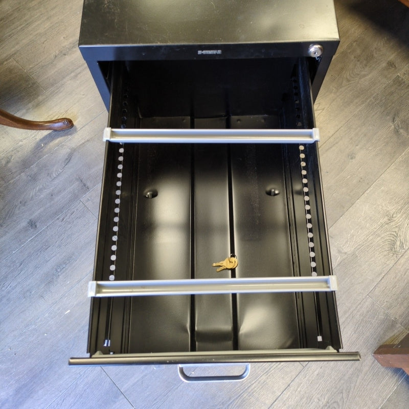 BLACK METAL FILING CABINET