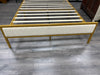 WHITE CUSHION GOLD HEAD/FOOT BOARD