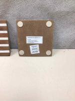 4 WOOD/WHITE STONE COASTERS
