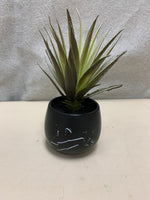 FAUX PLANT IN BLACK PLANTER