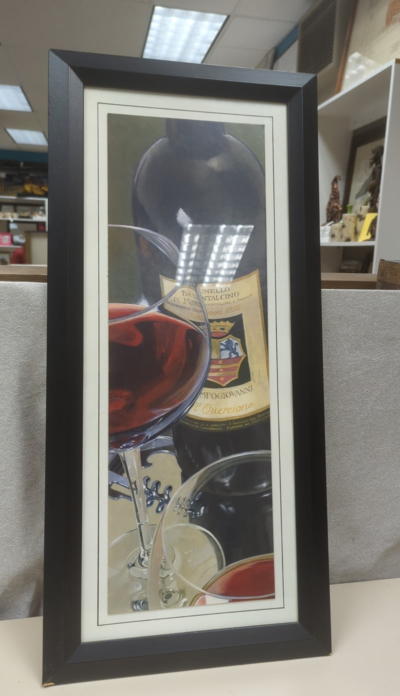 BLACK FRAME WINE GLASS/BOTTLE PIC