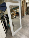 WHITE TEXTURTED FRAME LEANING MIRROR