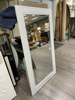 WHITE TEXTURTED FRAME LEANING MIRROR