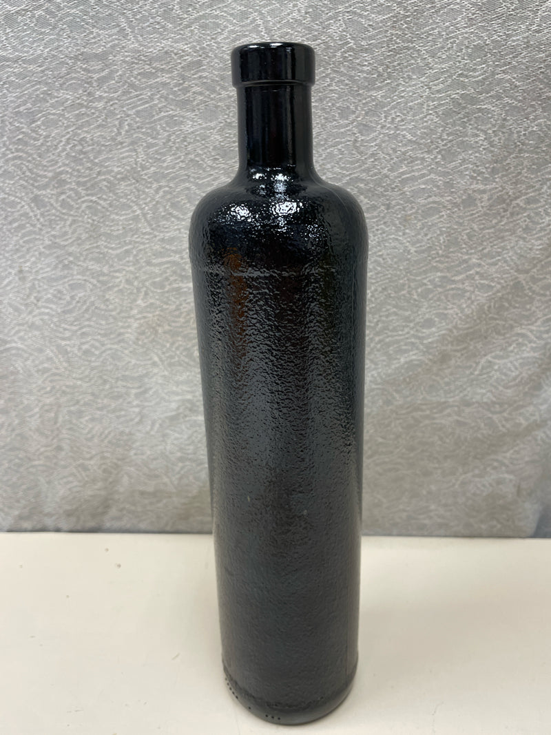 TALL BLACK GLASS BOTTLE