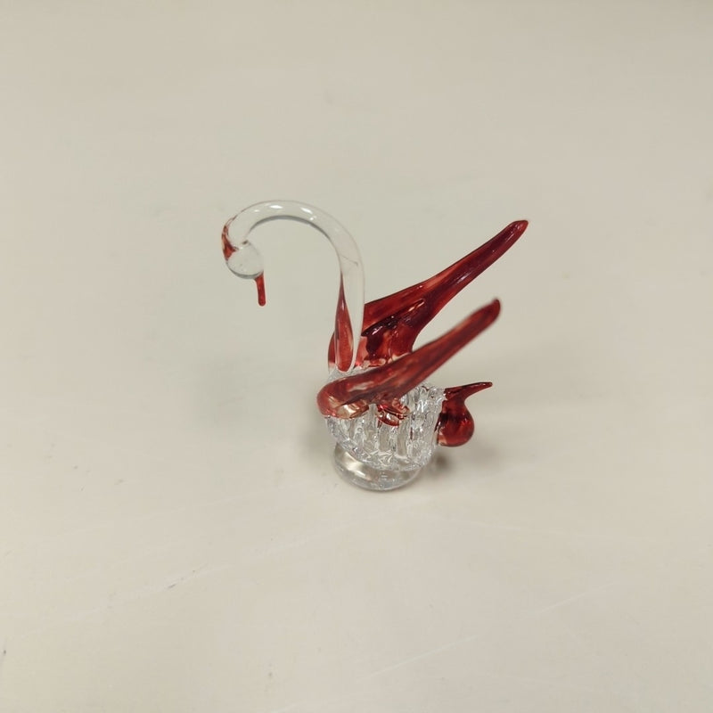CLEAR/RED GLASS BIRD