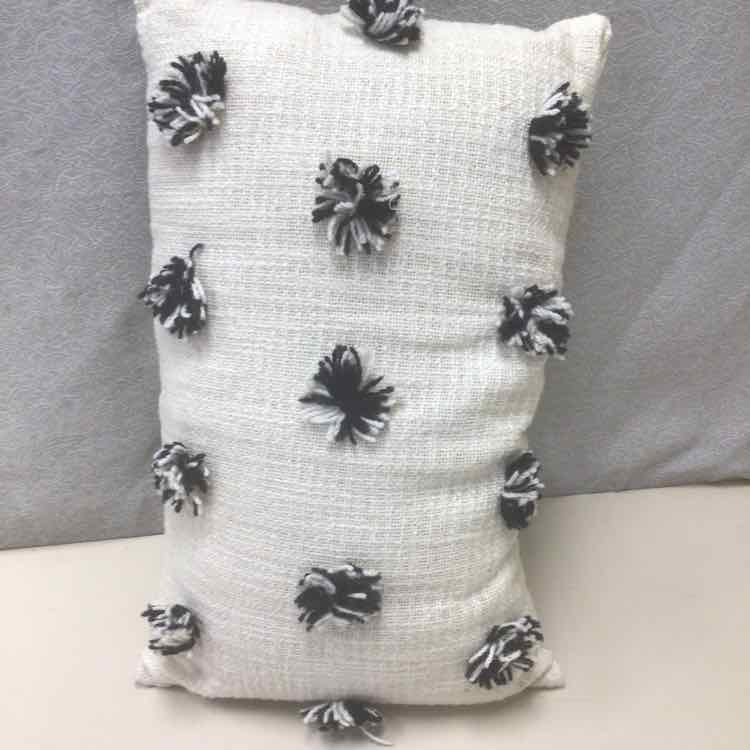 BLACK WHITE FLUFFY PILLOW