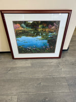 BROWN FRAME COLORFUL POND PIC