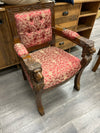 ORNATE CARVED WOOD LION ARMCHAIR