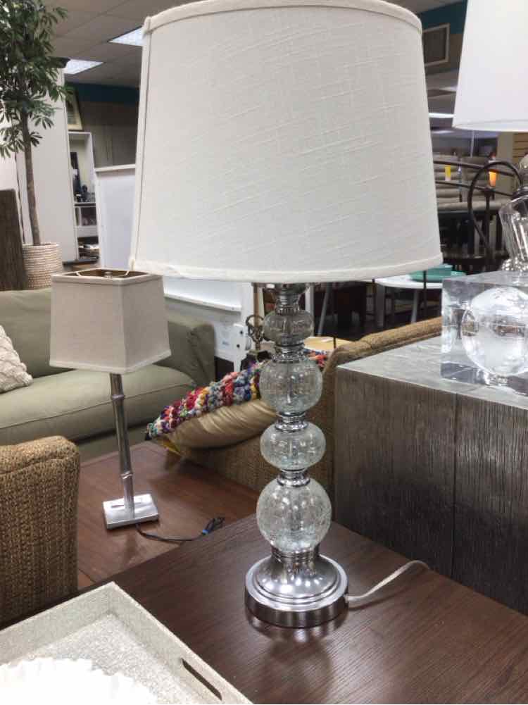 CRACKLE GLASS BALLS TABLE LAMP