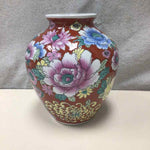 PURPLE BLUE FLORAL ASIAN VASE