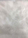 WHITE FLUFFY W/GOLD LEGS OTTOMAN