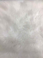 WHITE FLUFFY W/GOLD LEGS OTTOMAN