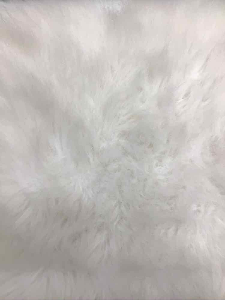 WHITE FLUFFY W/GOLD LEGS OTTOMAN