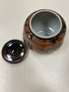 BROWN CERAMIC LIDDED CONT