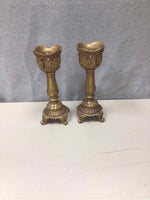2 ORNATE GOLD CANDLESTICKS