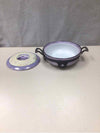 PURPLE/YELLOW BOWL IN METAL HOLDER