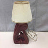 MAROON SCULPTURE BASE LAMP