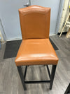 4 CARAMEL FAUX LEATHER STOOLS