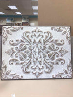 WHITE DISTRESSED METAL EMBLEM