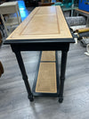 CANE DESIGN NATURAL/BLACK SOFA TABLE